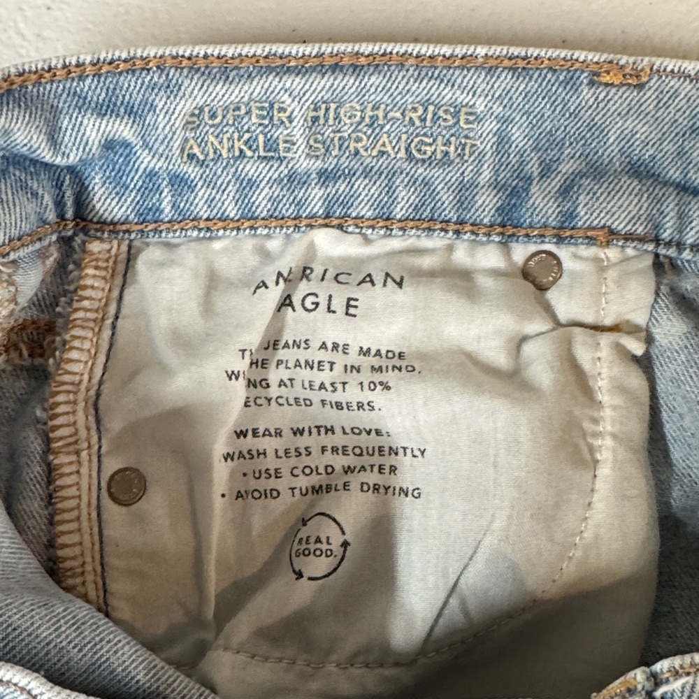 American Eagle Light Blue super high rise